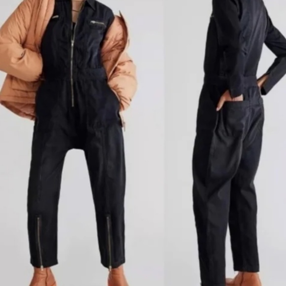 NWT FREE PEOPLE BY SANDRINE ROSE FADED BLACK JUMPSUIT - Picture 1 of 13